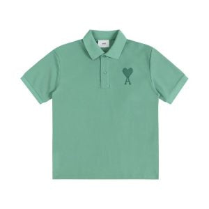 Ami Polo Green Logo Green