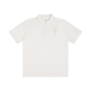 Ami Polo White Logo White