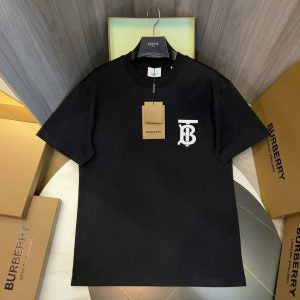 Burberry Tee Black Logo White