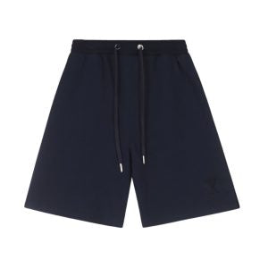 Ami Shorts Navy Blue Logo Navy Blue