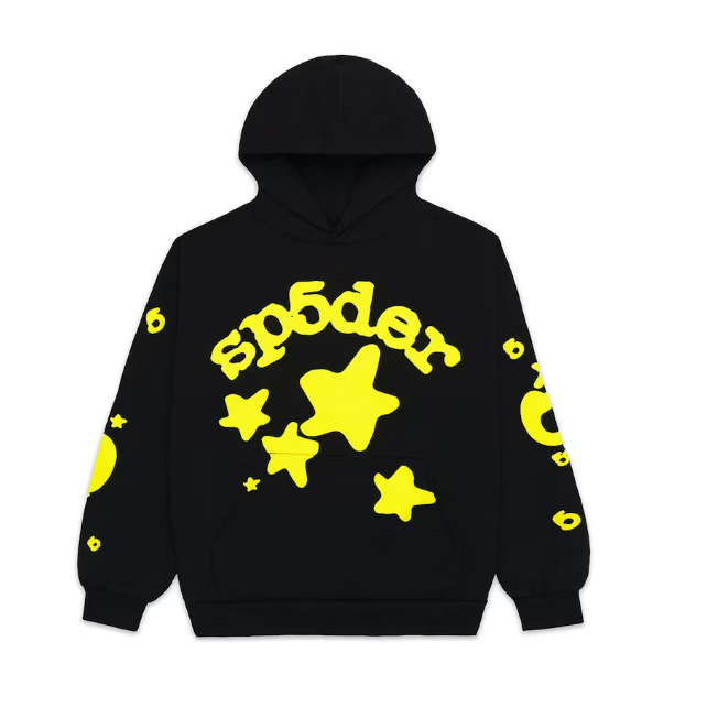 Sp5der Beluga Hoodie Onyx/Yellow