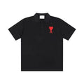 Ami Polo Black Logo Red