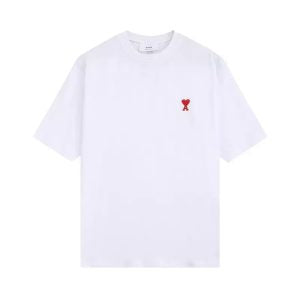 Ami Tee White Logo Red