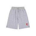 Ami Shorts Grey Logo Red