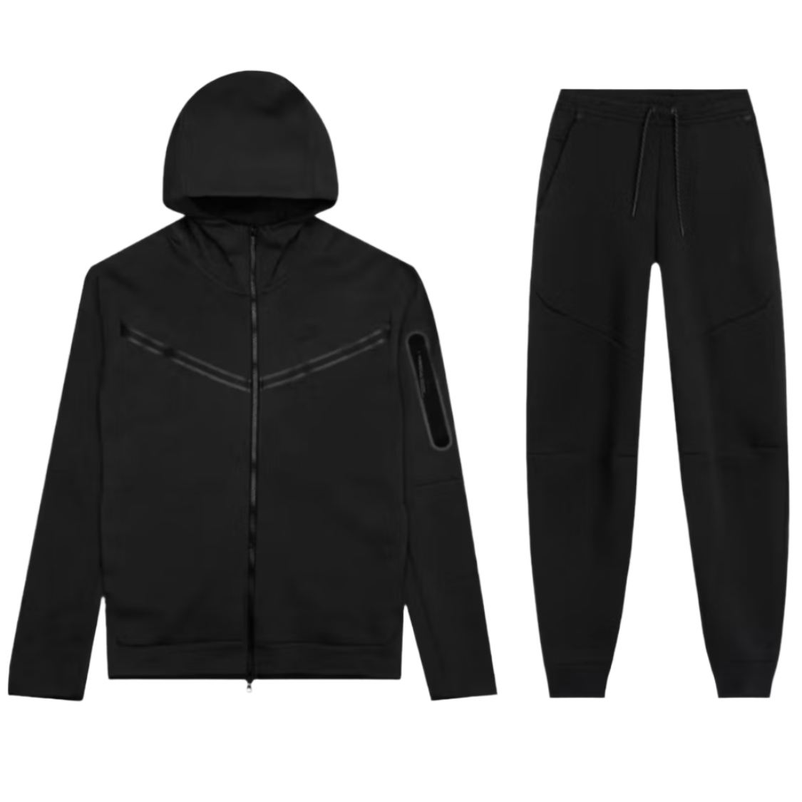 Nike Tech Fleece طقم رياضي بغطاء رأس بسحاب كامل أسود