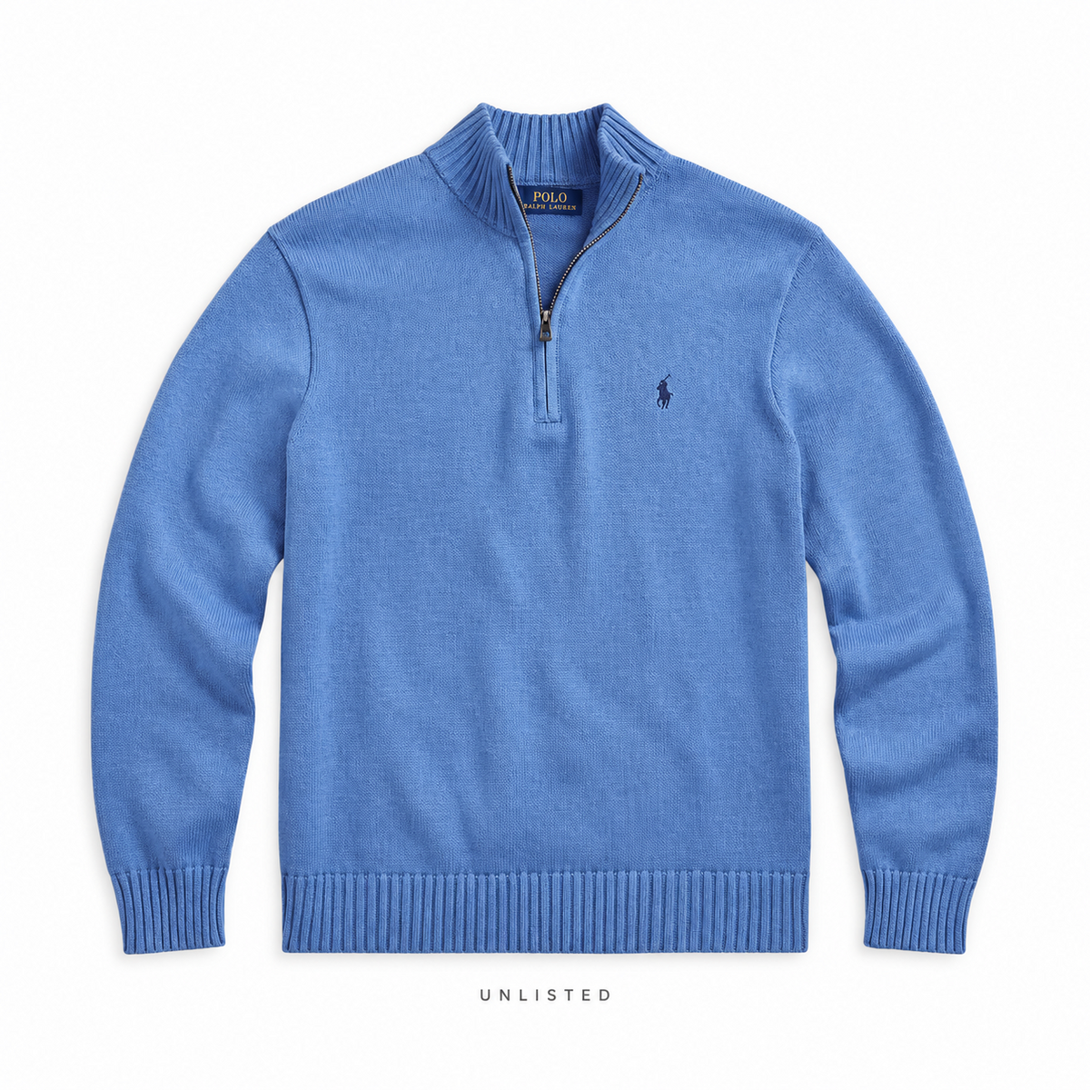 Ralph Lauren Knitted Powder Blue Quarter Zip