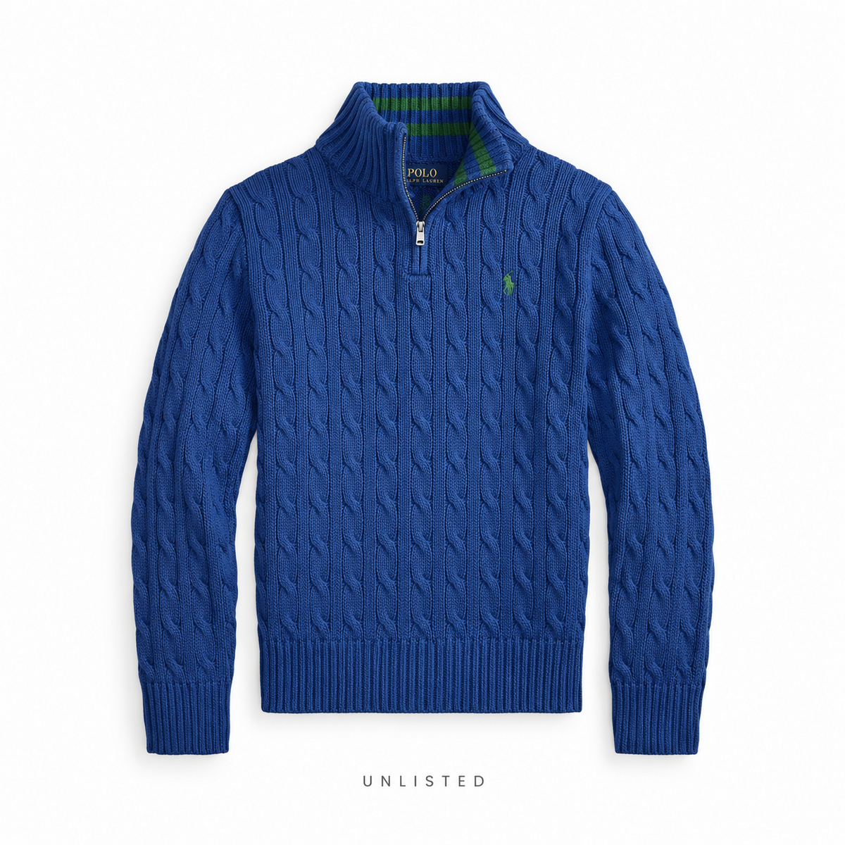 Ralph Lauren Knitted Royal Blue Quarter Zip